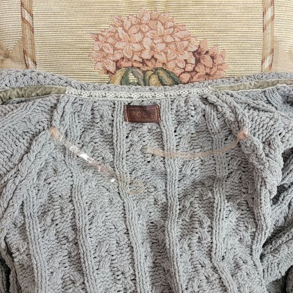 POL Cardigan Sweater Womens Small Sage Green Chunky Cozy Knit Shawl Collar - Picture 10 of 13